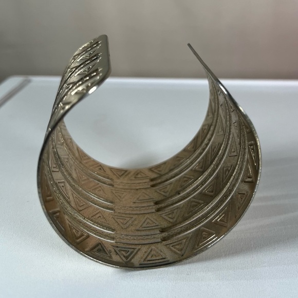 Gold Geometric Cuff Bracelet - Picture 8 of 8